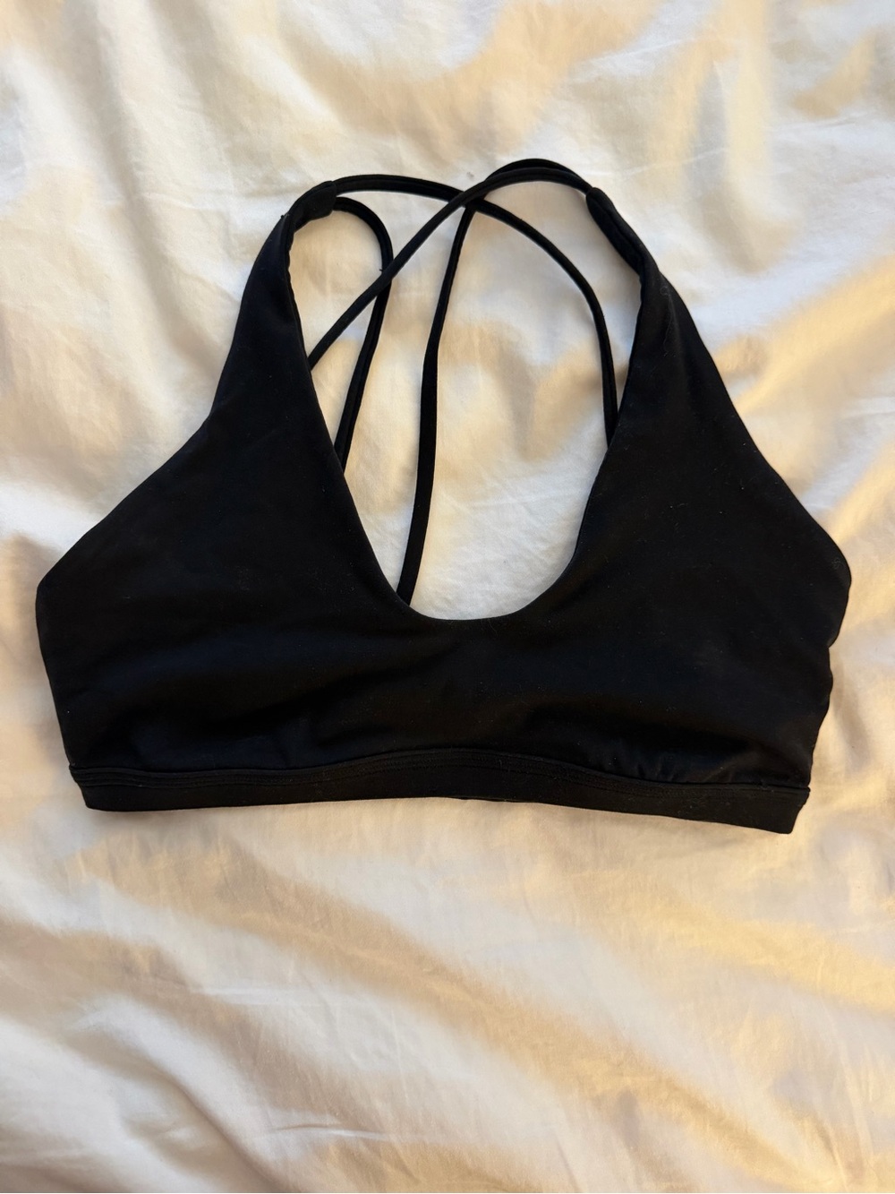 Lululemon Nulu Strappy Scoop-Neck Bra Black Sports Bra Size 6